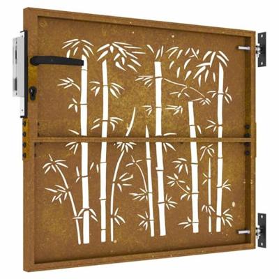 Poort 85x100 cm bamboe-ontwerp cortenstaal Poort 85x100 cm bamboe-ontwerp cortenstaal