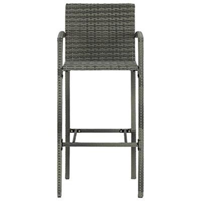 Barkrukken 4 st poly rattan grijs
