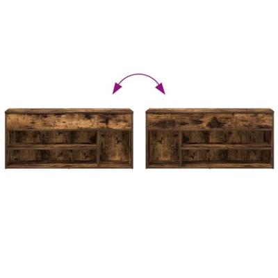 Schoenenbank 102x30,5x45 cm bewerkt hout gerookt eikenkleurig