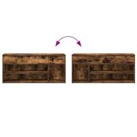 Schoenenbank 102x30,5x45 cm bewerkt hout gerookt eikenkleurig - thumbnail