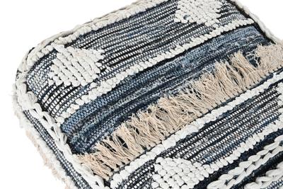 Kussen DKD Home Decor Voor op de grond Zwart Strepen 60 x 60 x 25 cm