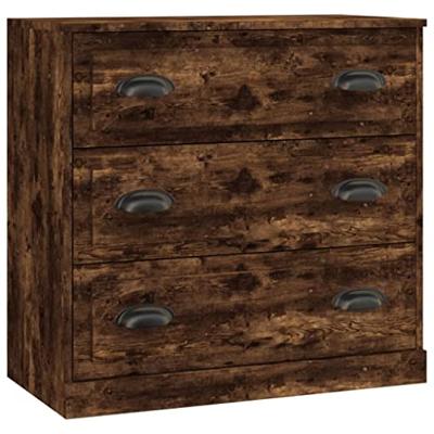 Dressoirs 3 st bewerkt hout gerookt eikenkleurig