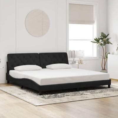 Bedframe zonder matras 200x200 cm fluweel zwart