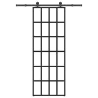 VidaXL Schuifdeur met beslag 76x205 cm esg-glas en aluminium - thumbnail