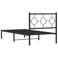 Bedframe met hoofdbord metaal zwart 90x190 cm - thumbnail