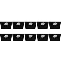 Zwarte Trimless Kantelbare Inbouwspots 10-Pack - GU10 - Aluminium - 150mm - thumbnail