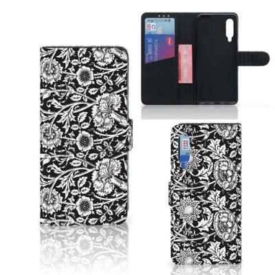 Xiaomi Mi 9 Hoesje Black Flowers Xiaomi Mi 9 Hoesje Black Flowers