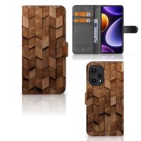 Book Style Case voor Xiaomi Poco F5 Wooden Cubes | Portemonnee hoesje - thumbnail