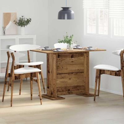 Eettafel 110x60x75 cm bewerkt hout oud houtkleurig