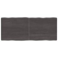 Tafelblad natuurlijke rand 140x60x(2-6)cm eikenhout donkerbruin - thumbnail
