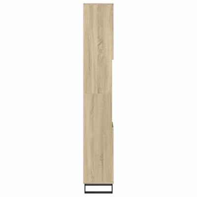 Badkamerkast 30x30x190 cm bewerkt hout sonoma eikenkleurig