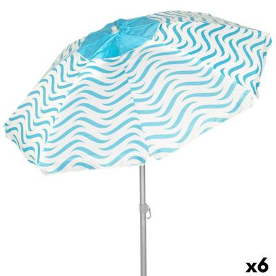 Strandparasol Aktive Blauw Ø 220 cm 220 x 200 x 220 cm (6 Stuks)