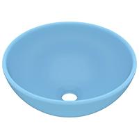 VidaXL Wastafel rond 32,5x14 cm keramiek mat lichtblauw - thumbnail
