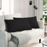 VidaXL Sofa kussens 2 pcs zwart 80 x 40 cm stof - thumbnail