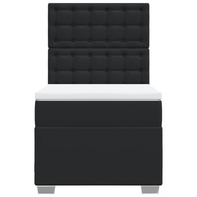 Boxspring met matras kunstleer zwart 90x200 cm