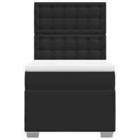 Boxspring met matras kunstleer zwart 90x200 cm - thumbnail