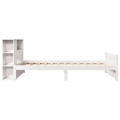 Bed met boekenkast zonder matras grenenhout wit 75x190 cm