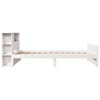 Bed met boekenkast zonder matras grenenhout wit 75x190 cm - thumbnail