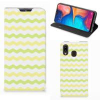 Samsung Galaxy A30 | Hoesje met Magneet | Waves Yellow - thumbnail