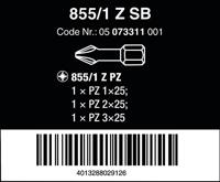 Wera 855/1 Z Bits Pozidriv, PZ 1 - 3 x 25 mm - 1 stuk(s) - 05073311001 - thumbnail