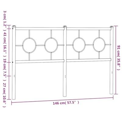 Hoofdbord 140 cm metaal wit Hoofdbord 140 cm metaal wit