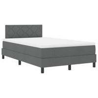 Boxspring Bed met Matras Donkergrijs 120x190 cm Stof - thumbnail