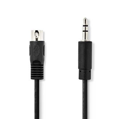 Nedis CAGP20100BK10 Din-audiokabel Din 5-pins Male - 3,5 Mm Male 1,0 M Zwart