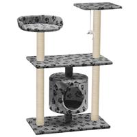 VidaXL Kattenkrabpaal met sisal krabpalen 95 cm pootafdrukken grijs - thumbnail