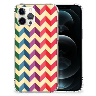 iPhone 12 Pro Max Doorzichtige Silicone Hoesje Zigzag Multi Color iPhone 12 Pro Max Doorzichtige Silicone Hoesje Zigzag Multi Color