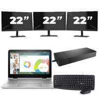 HP ZBook 15 G1 - Intel Core i7-4e Generatie - 15 inch - 16GB RAM - 256GB SSD - Windows 11 + 3x 22 inch Monitor - thumbnail