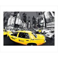 Kunstdruk Rush Hour Times Square Yellow Cabs 80x60cm - thumbnail