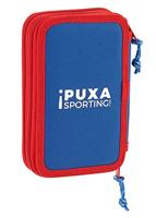 Dubbele etui Real Sporting de Gijón Wit Rood 12.5 x 19.5 x 4 cm (28 Onderdelen) - thumbnail