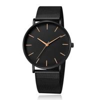 LGT JWLS Vintage Herenhorloge - Zwarte Band en Behuizing - Rose Goud Wijzers - Zwarte Wijzerplaat - thumbnail