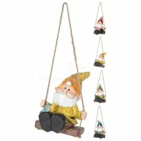 Tuinkabouter op Schommel 13cm Assorti 1st - thumbnail