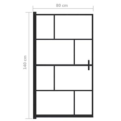 Douchewand 80x140 cm ESG zwart - thumbnail