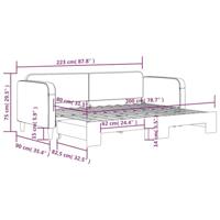 Slaapbank met onderschuifbed 80x200 cm stof zwart - thumbnail