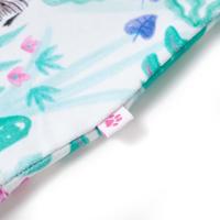 Kinderjurk 104 ecru en donkermintkleurig - thumbnail