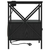 Nachtkastje Zwart eiken 41,5 x 40,5 x 55 cm Bewerkt hout - thumbnail