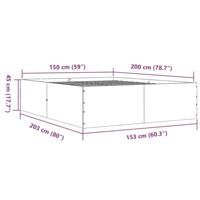 Bedframe bewerkt hout wit 150x200 cm - thumbnail