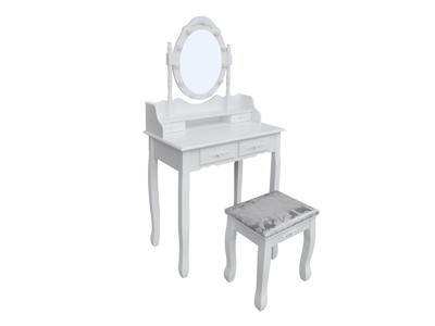 HOME DELUXE Make-up tafel met kruk Rosy (Wit)