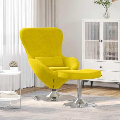 Hangstoel met voetensteun fluweel geel