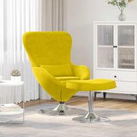 Hangstoel met voetensteun fluweel geel - thumbnail