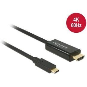 Delock 85290 Kabel USB Type-C male > HDMI male (DP Alt Mode) 4K 60 Hz 1 m zwart Delock 85290 Kabel USB Type-C male > HDMI male (DP Alt Mode) 4K 60 Hz 1 m zwart