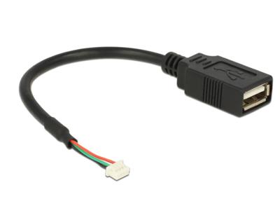 Delock USB-kabel USB 2.0 USB-pinbus, USB-A bus 0.15 m Zwart 84834
