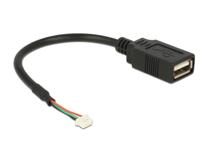 Delock 84834 USB-kabel USB 2.0 USB-pinbus, USB-A bus 0.15 m Zwart - thumbnail
