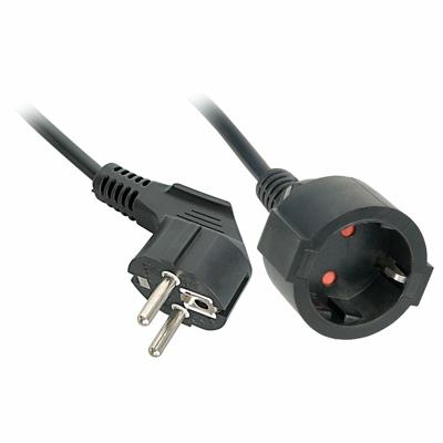 LINDY 30245 Stroom Verlengkabel Zwart 5 m H05VV-F 3G 1,5 mm²