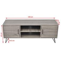 VidaXL Tv-meubel 120x40x45 cm grijs - thumbnail