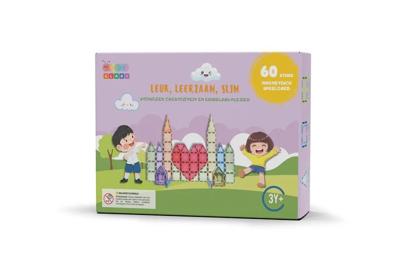 Gladi Magnetisch Speelgoed - Pastel - Magnetic Tiles - 60 stuks