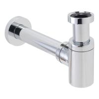 Bekersifon BWS verkort rond incl. muurbuis en rozet Chroom - thumbnail