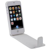 Vertikaal zacht lederen flip hoesje voor iPhone 5 & 5S Wit - thumbnail